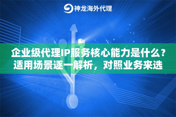 企业级代理IP服务核心能力是什么？适用场景逐一解析，对照业务来选