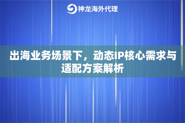 出海业务场景下，动态IP核心需求与适配方案解析