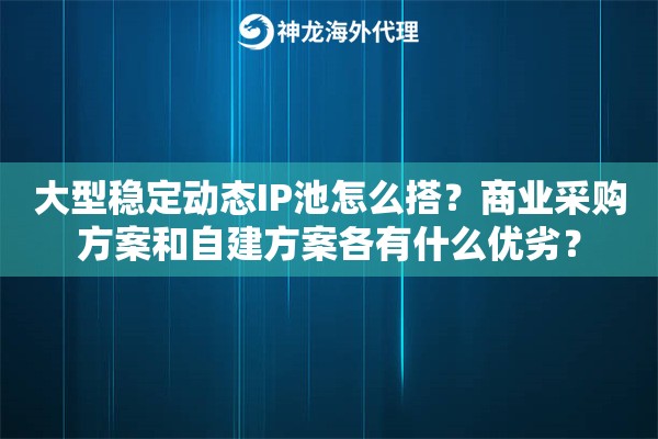 大型稳定动态IP池怎么搭?商业采购方案和自建方案各有什么优劣? 大型稳定动态IP池怎么搭?商业采购方案和自建方案各有什么优劣?