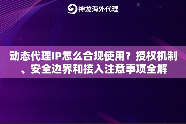 动态代理IP怎么合规使用？授权机制、安全边界和接入注意事项全解