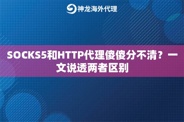 SOCKS5和HTTP代理傻傻分不清？一文说透两者区别