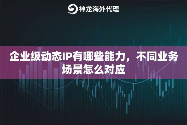 企业级动态IP有哪些能力，不同业务场景怎么对应