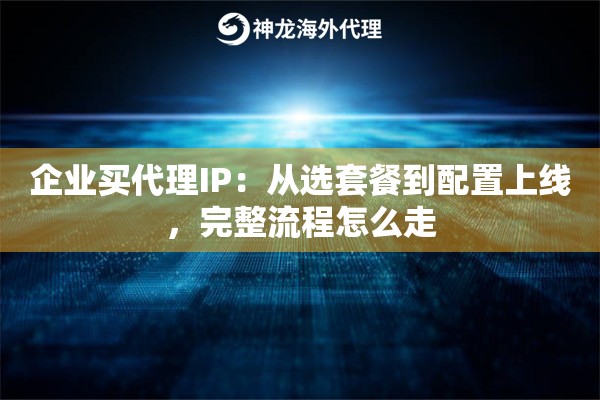 企业买代理IP:从选套餐到配置上线,完整流程怎么走 企业买代理IP:从选套餐到配置上线,完整流程怎么走