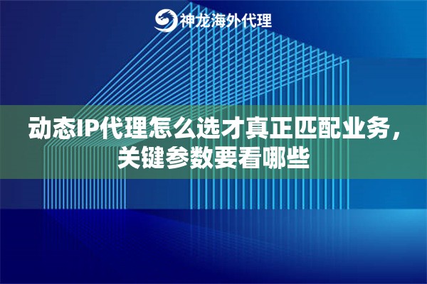 动态IP代理怎么选才真正匹配业务，关键参数要看哪些