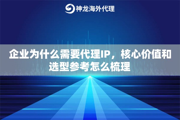 企业为什么需要代理IP,核心价值和选型参考怎么梳理 企业为什么需要代理IP,核心价值和选型参考怎么梳理