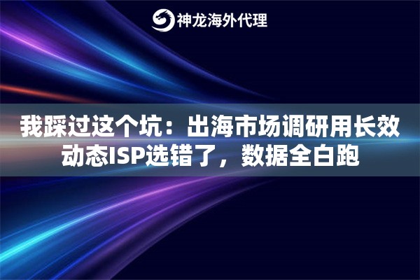 我踩过这个坑：出海市场调研用长效动态ISP选错了，数据全白跑
