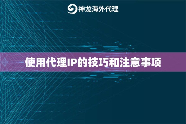 使用代理IP的技巧和注意事项