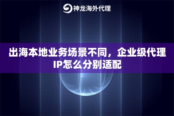 出海本地业务场景不同，企业级代理IP怎么分别适配