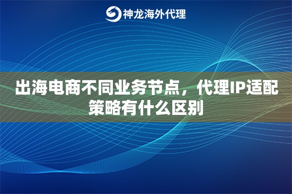 出海电商不同业务节点，代理IP适配策略有什么区别