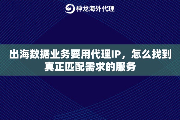 出海数据业务要用代理IP，怎么找到真正匹配需求的服务