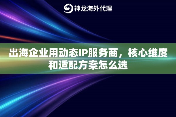 出海企业用动态IP服务商,核心维度和适配方案怎么选 出海企业用动态IP服务商,核心维度和适配方案怎么选