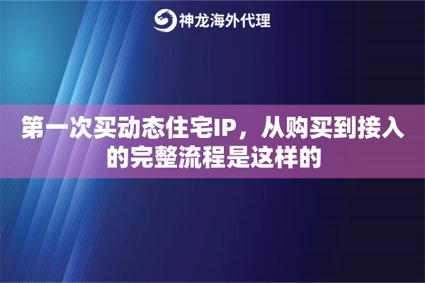 第一次买动态住宅IP,从购买到接入的完整流程是这样的 第一次买动态住宅IP,从购买到接入的完整流程是这样的