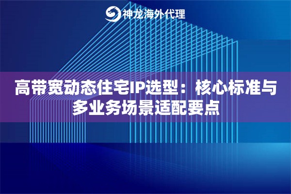 高带宽动态住宅IP选型：核心标准与多业务场景适配要点