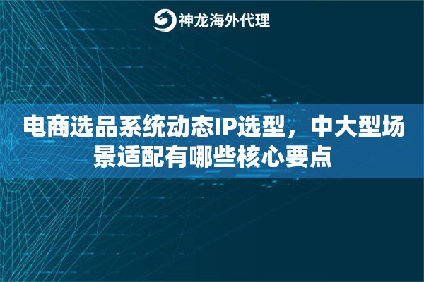 电商选品系统动态IP选型，中大型场景适配有哪些核心要点