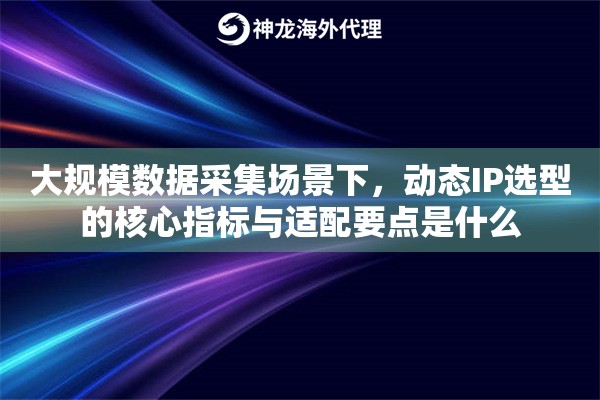 大规模数据采集场景下，动态IP选型的核心指标与适配要点是什么