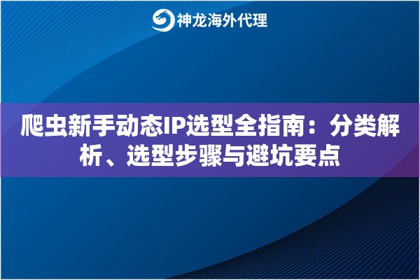 爬虫新手动态IP选型全指南：分类解析、选型步骤与避坑要点