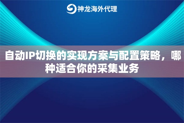 自动IP切换的实现方案与配置策略，哪种适合你的采集业务