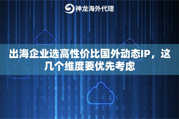 出海企业选高性价比国外动态IP，这几个维度要优先考虑