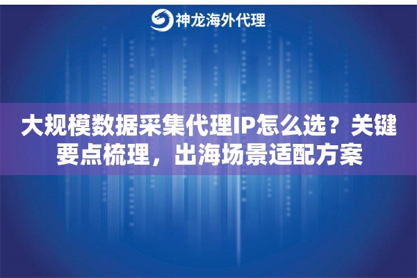 大规模数据采集代理IP怎么选？关键要点梳理，出海场景适配方案