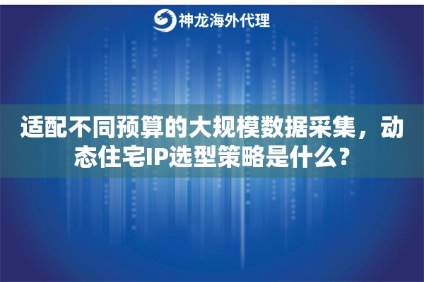 适配不同预算的大规模数据采集，动态住宅IP选型策略是什么？