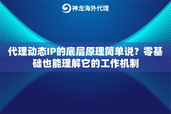 代理动态IP的底层原理简单说？零基础也能理解它的工作机制