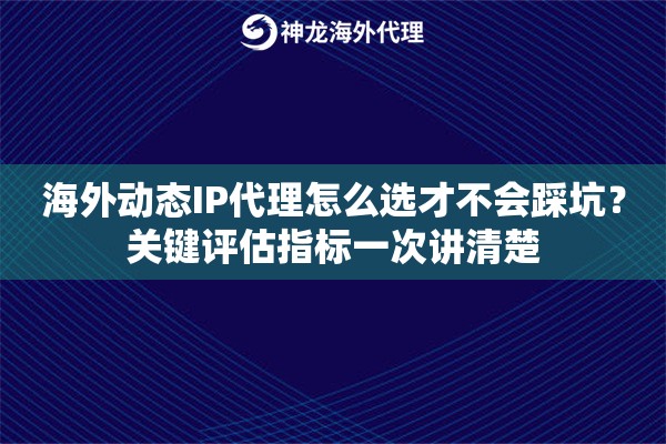 海外动态IP代理怎么选才不会踩坑？关键评估指标一次讲清楚