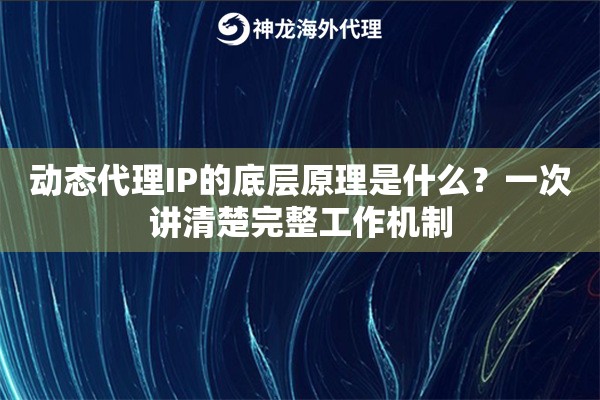 动态代理IP的底层原理是什么？一次讲清楚完整工作机制
