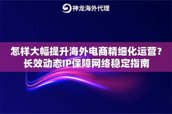 怎样大幅提升海外电商精细化运营？长效动态IP保障网络稳定指南