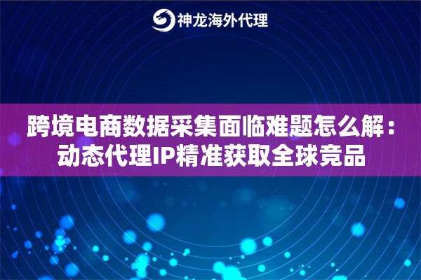 跨境电商数据采集面临难题怎么解：动态代理IP精准获取全球竞品