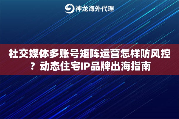社交媒体多账号矩阵运营怎样防风控？动态住宅IP品牌出海指南