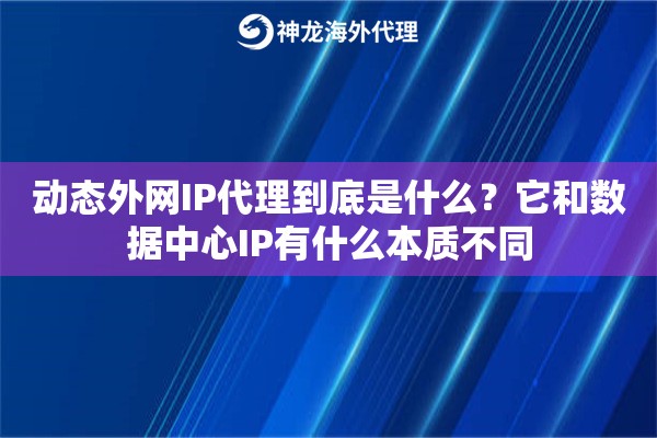 动态外网IP代理到底是什么?它和数据中心IP有什么本质不同 动态外网IP代理到底是什么?它和数据中心IP有什么本质不同
