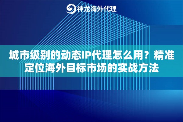 城市级别的动态IP代理怎么用？精准定位海外目标市场的实战方法