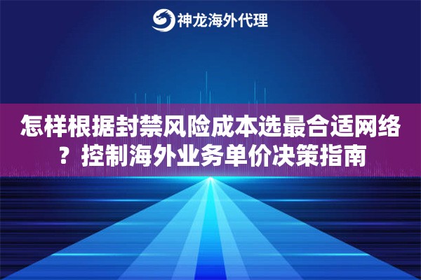 怎样根据封禁风险成本选最合适网络？控制海外业务单价决策指南