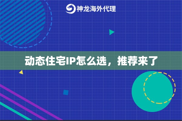 动态住宅IP怎么选，推荐来了
