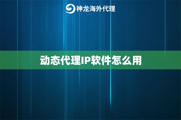 动态代理IP软件怎么用