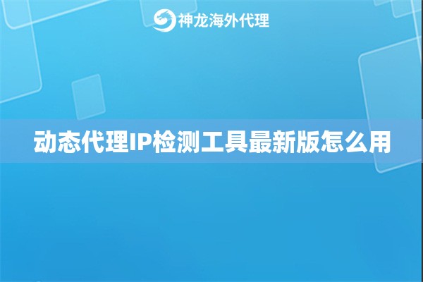 动态代理IP检测工具最新版怎么用