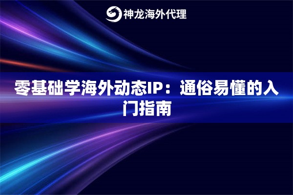 零基础学海外动态IP:通俗易懂的入门指南 零基础学海外动态IP:通俗易懂的入门指南