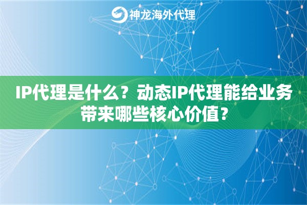 IP代理是什么?动态IP代理能给业务带来哪些核心价值? IP代理是什么?动态IP代理能给业务带来哪些核心价值?