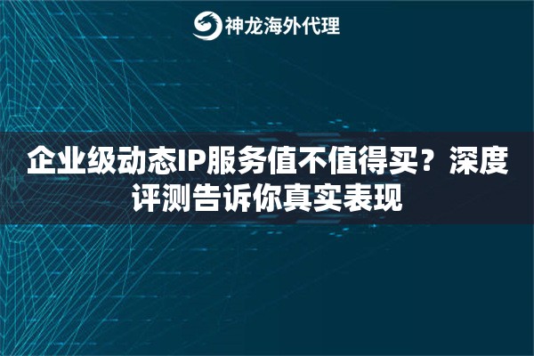 企业级动态IP服务值不值得买?深度评测告诉你真实表现 企业级动态IP服务值不值得买?深度评测告诉你真实表现