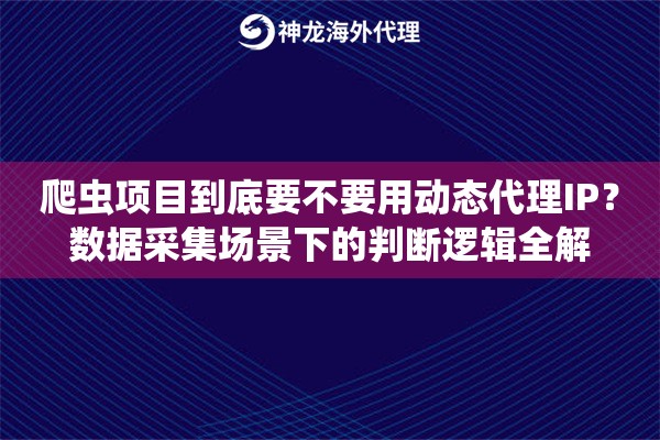爬虫项目到底要不要用动态代理IP？数据采集场景下的判断逻辑全解