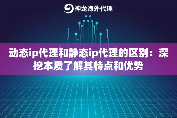 动态ip代理和静态ip代理的区别：深挖本质了解其特点和优势