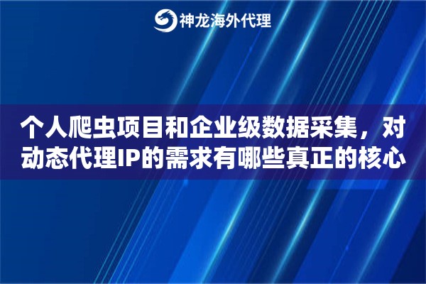 个人爬虫项目和企业级数据采集，对动态代理IP的需求有哪些真正的核心差异