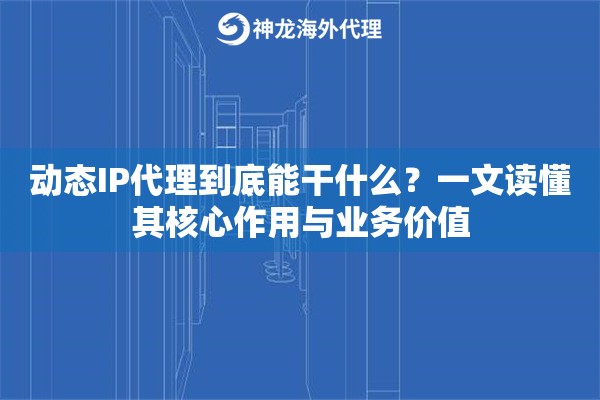 动态IP代理到底能干什么?一文读懂其核心作用与业务价值 动态IP代理到底能干什么?一文读懂其核心作用与业务价值