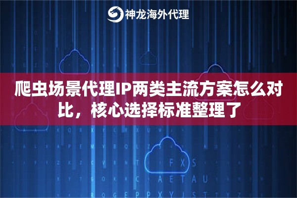 爬虫场景代理IP两类主流方案怎么对比，核心选择标准整理了