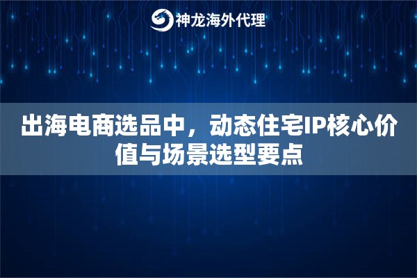 出海电商选品中，动态住宅IP核心价值与场景选型要点