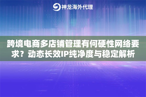 跨境电商多店铺管理有何硬性网络要求？动态长效IP纯净度与稳定解析