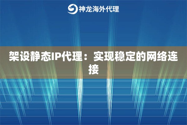 架设静态IP代理：实现稳定的网络连接
