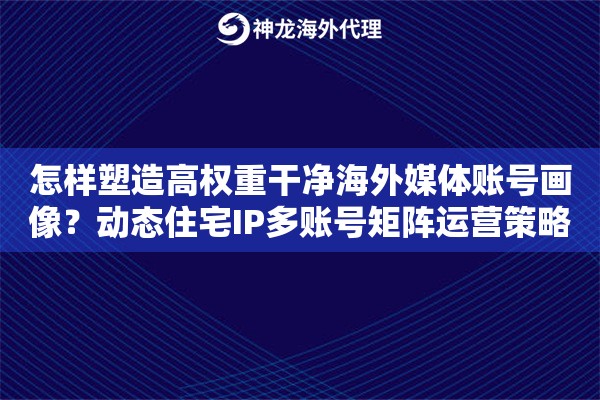 怎样塑造高权重干净海外媒体账号画像？动态住宅IP多账号矩阵运营策略
