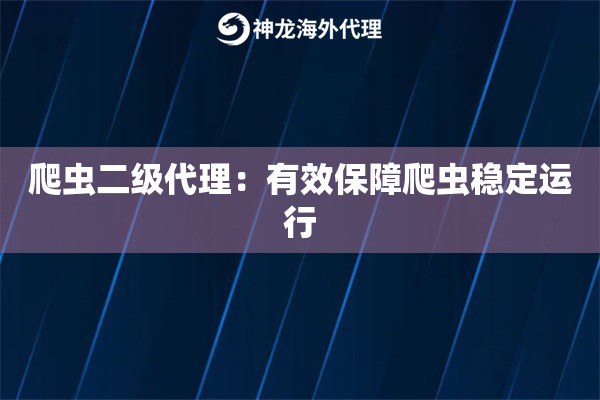 爬虫二级代理：有效保障爬虫稳定运行