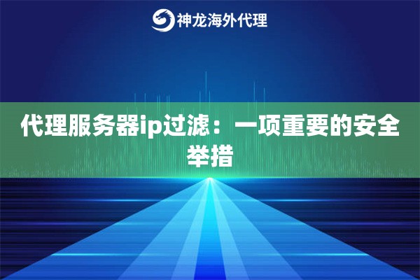 代理服务器ip过滤：一项重要的安全举措
